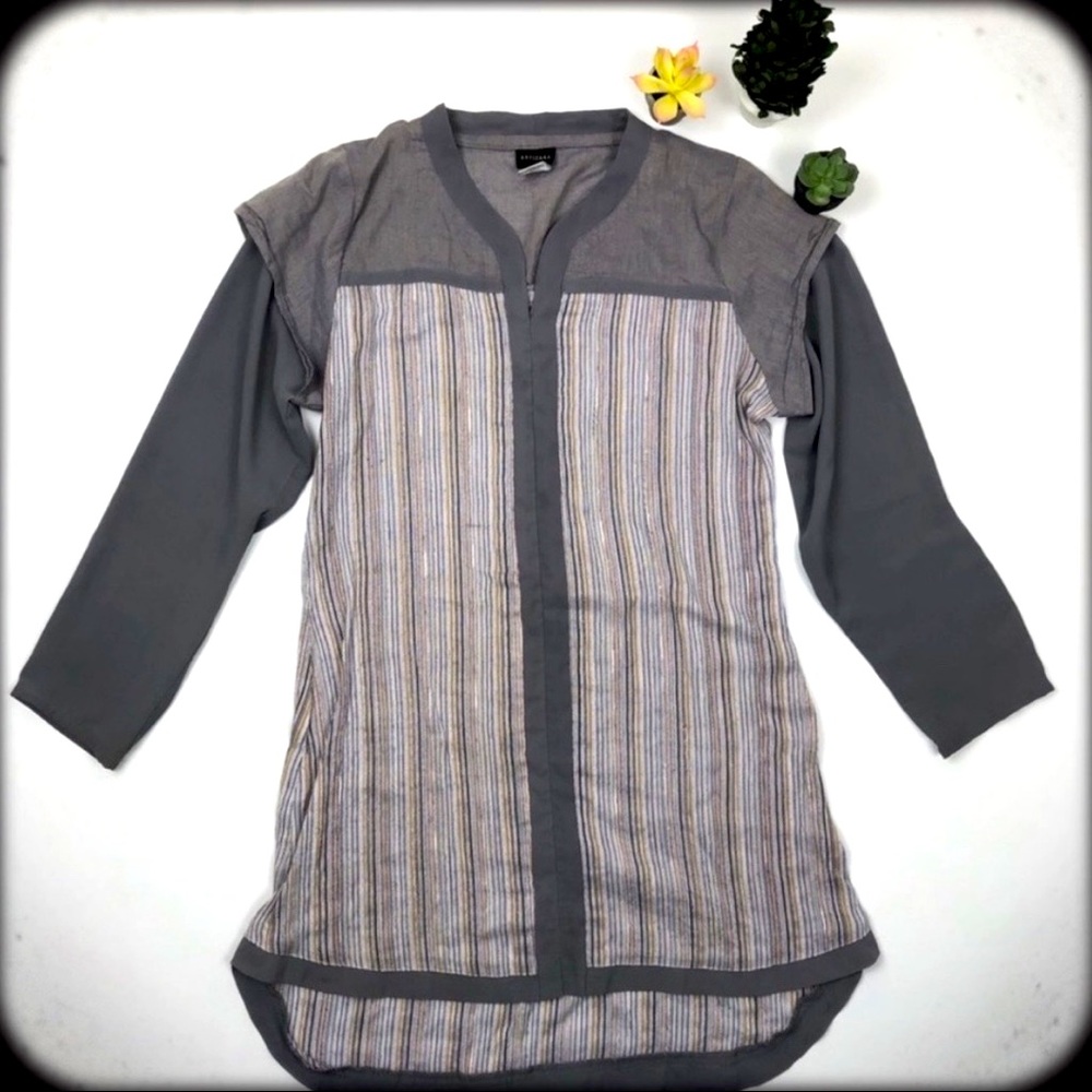 Artizara Grey Striped Tunic/Dress, Size XL